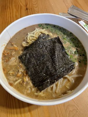 creamy shio ramen. as take away so it might not look the best. but tasted great!  at Vegan Ramen Shop - Jana Pawla in Warsaw