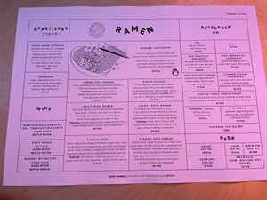 the menu in english  at Vegan Ramen Shop - Jana Pawla in Warsaw