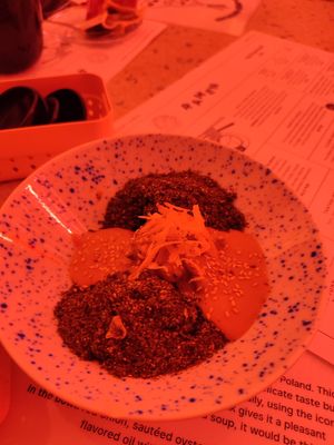 spinach entree at Vegan Ramen Shop - Jana Pawla in Warsaw