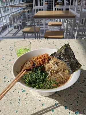 creamy mushroom ramen at Vegan Ramen Shop - Jana Pawla in Warsaw