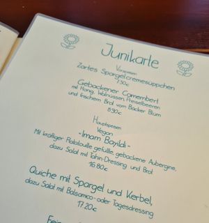 Saisonale Speisekarte at Alte Dorfmühle in Bensheim