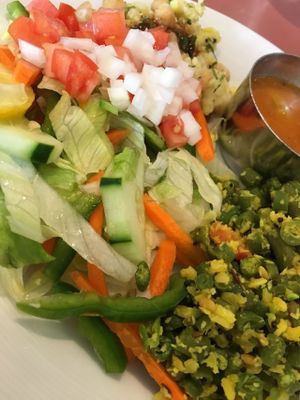 Salad, green beans and sambar at Woodlands in Gaithersburg
