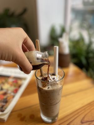 Blended coconut iced coffee  at iVegan Supershop Westlake Hanoi - Healthy Plant Based Cafe in Hanoi
