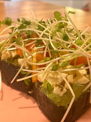 Pesto toast at iVegan Supershop Westlake Hanoi - Healthy Plant Based Cafe in Hanoi