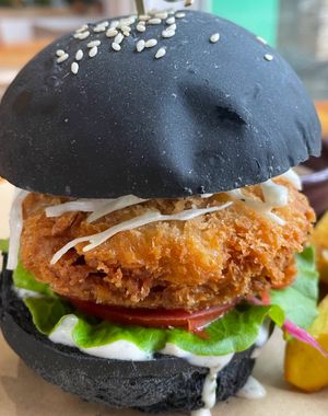 vegan katsu burger  at iVegan Supershop Westlake Hanoi - Healthy Plant Based Cafe in Hanoi
