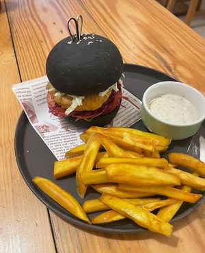 Vegan Katsu burger at iVegan Supershop Westlake Hanoi - Healthy Plant Based Cafe in Hanoi
