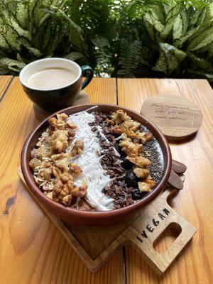 iVegan bowl with 2 added toppings: walnuts and cacao chips   at iVegan Supershop Westlake Hanoi - Healthy Plant Based Cafe in Hanoi