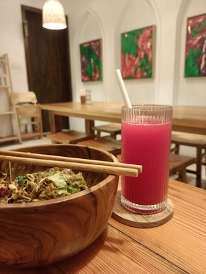 I'm actually a returning customer! I LOVE their Buddha bowls. I meant to take a nice photo when the food came but was too excited and only remembered half way through. So good. Whe at iVegan Supershop Westlake Hanoi - Healthy Plant Based Cafe in Hanoi