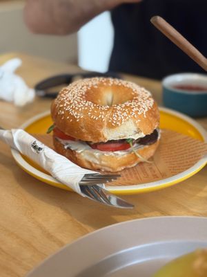 Tempe bagle was really amazing. at iVegan Supershop Westlake Hanoi - Healthy Plant Based Cafe in Hanoi