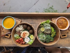 2 soups, 2 salads at iVegan Supershop Westlake Hanoi - Healthy Plant Based Cafe in Hanoi