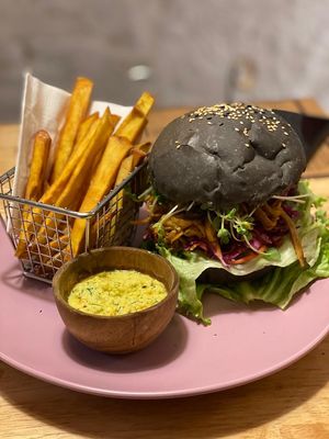Mush burger at iVegan Supershop Westlake Hanoi - Healthy Plant Based Cafe in Hanoi