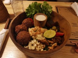 Falafel bowl at iVegan Supershop Westlake Hanoi - Healthy Plant Based Cafe in Hanoi