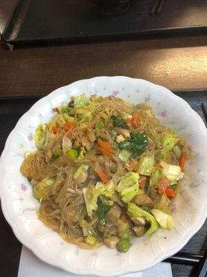 Glassnoodles with vegetables at Yume-an ゆめ庵 in Tokyo