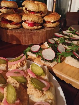 Lox bagels and canape at Just Bop in Hanoi