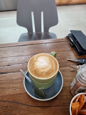 Almond latte at Green Bean Cafe in Corowa
