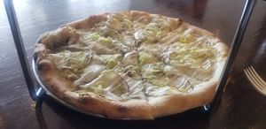 Potato and Leek Pizza at Pizza Verde in Fort Worth