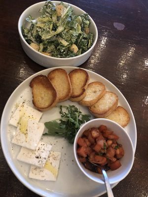 Cesar Salad & Bruschetta   at Pizza Verde in Fort Worth