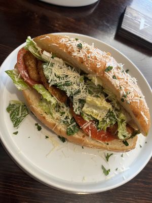 March special- caesar shrimp sandwich 💚   at Pizza Verde in Fort Worth