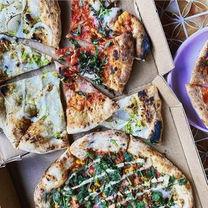Potato Leek, Verde, and Margherita at Pizza Verde in Fort Worth