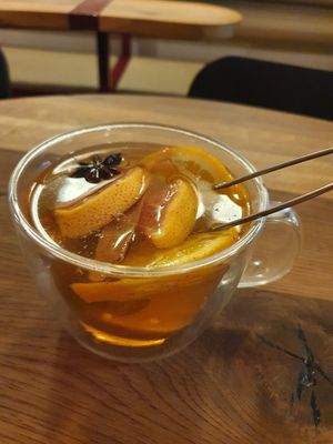 Special winter drink at Cudo Vegan Sushi in Poznan