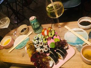 2022 Valentine set + great choya szprycer at Cudo Vegan Sushi in Poznan
