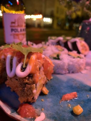 Dragos sushi was amazing!  at Cudo Vegan Sushi in Poznan