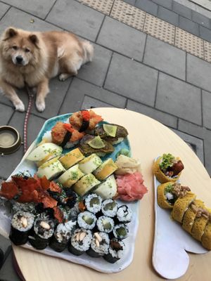 Beautiful selection of sushi at Cudo Vegan Sushi in Poznan