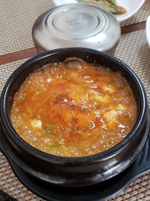 Spicy tofu stew at Soban Vegan 소반 비건식당 in Busan