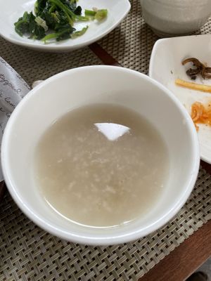 I don’t remember what she called it, but it’s a rice drink to cleanse the pallet at the end of a meal  at Soban Vegan 소반 비건식당 in Busan