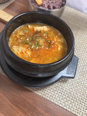 spicy soft tofu stew   at Soban Vegan 소반 비건식당 in Busan