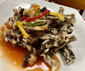 This translated to acorn on the menu...I wish I could remember the Korean name for it bc it was sooo good! at Soban Vegan 소반 비건식당 in Busan