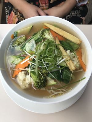Pho w seasonal vegetables at Vevi in Vienna