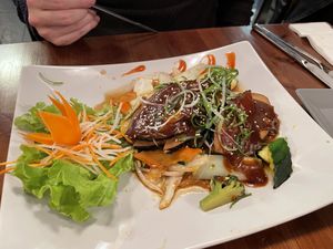 Vegan „salmon" at Vevi in Vienna