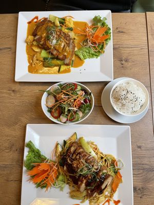 Oben: Ca Ry Vang mit Seitan - Unten: Mi Xao mit Soja  at Vevi in Vienna