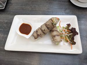 Seitan summer rolls at Vevi in Vienna