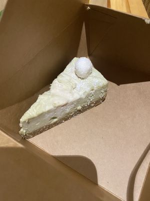 Raw matcha cheesecake - made of coconut and cashew  at Vevi in Vienna