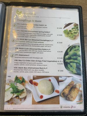 Part of the menu  at Vevi in Vienna