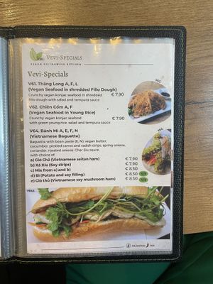 Part of the menu  at Vevi in Vienna