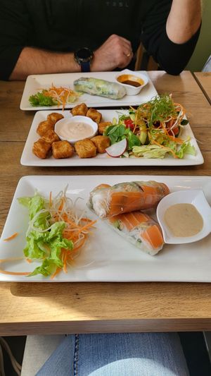Sommerrollen 🫶 in der Mitte: frittierter Tofu at Vevi in Vienna