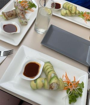 Summer rolls with seitan or avocado at Vevi in Vienna