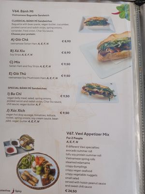 Newly designed menu at Vevi in Vienna