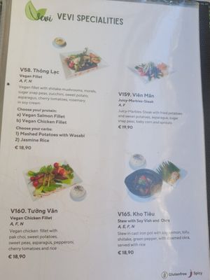 Newly designed menu at Vevi in Vienna