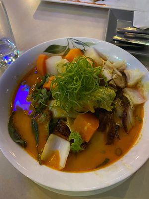 Curry noodle soup   at Vevi in Vienna