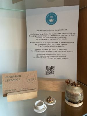 Handmade ceramics  at Loaf Sourdough Bakery in Utrecht