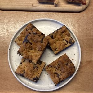 Brownie with crumble   at Loaf Sourdough Bakery in Utrecht