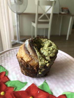 Pistacchio cruffin  at Loaf Sourdough Bakery in Utrecht