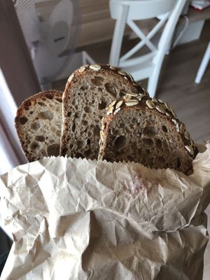 Sourdough slices (pre-cut🤩)  at Loaf Sourdough Bakery in Utrecht