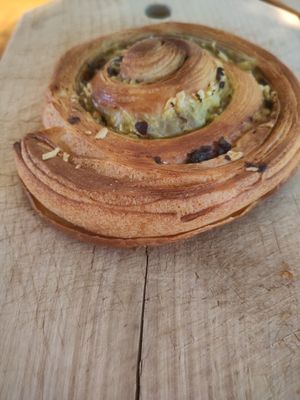 Savoury croissant with pesto, olives and cheese at Loaf Sourdough Bakery in Utrecht