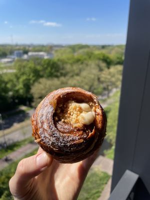seasonal cruffin rhubarb. a true delight   at Loaf Sourdough Bakery in Utrecht