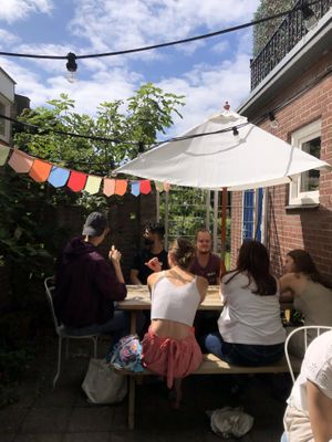garden terrace  at Loaf Sourdough Bakery in Utrecht